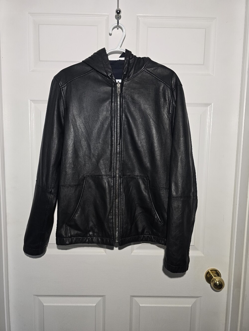 COACH reversible Leather Hooded Bomber Jacket